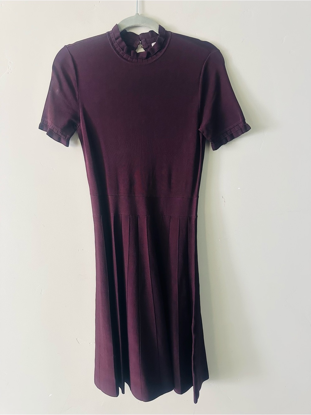 H&M Short-Sleeve Midi Dress in Plum